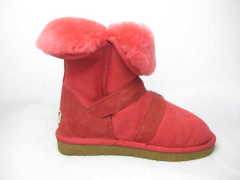 Red winter snow lady boots