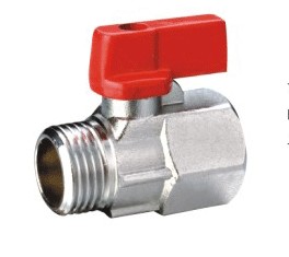 Brass MxF Mini Ball Valve With Nickle Plated