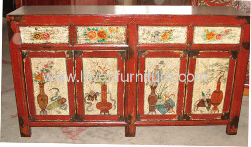 Antique painted kitchen cabinet Mongolia