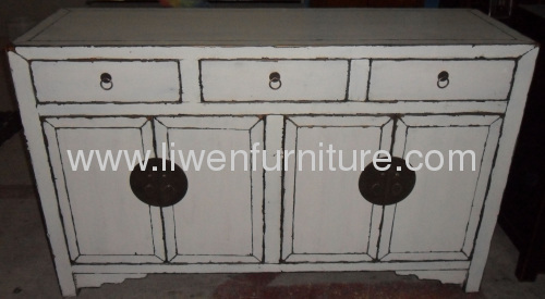 Antique buffet with color