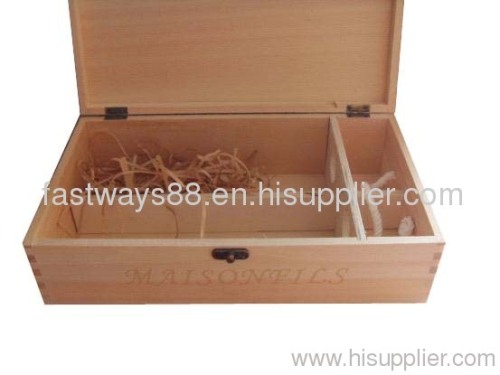 wooden wine packing box for two bottles