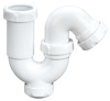 Swivel P-Bended Waste Trap Pipe 1 1/2&quot; In White