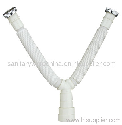 Y Shape Flexible Waste Pipes With Double Siphon Connector