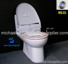 heated toilet seat with slow close function