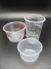 Plastic drinking milk tea cups