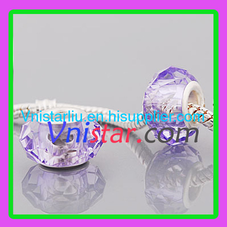 Orchid silver plated core facet resin bead wholesale PGB511-1