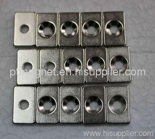 Countersunk Neodymium Block Magnets