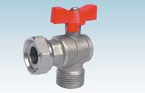 Brass Nickle Plated Right Ball Valve With Uinon