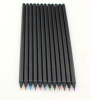 Matte black wooden color pencils custom quality