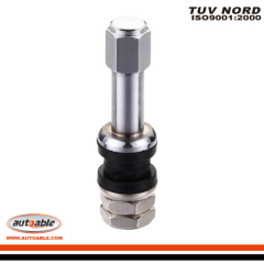 Clamp-in tubeless tire valves