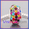 Crystal stone bead PSS837-72 with sterling silver single core and 925 stamped