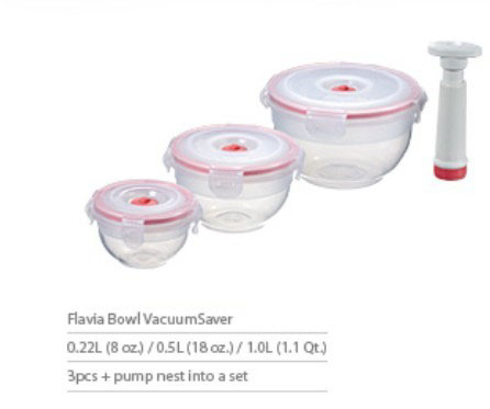 3pcs Bowl Vacuum Storage Container