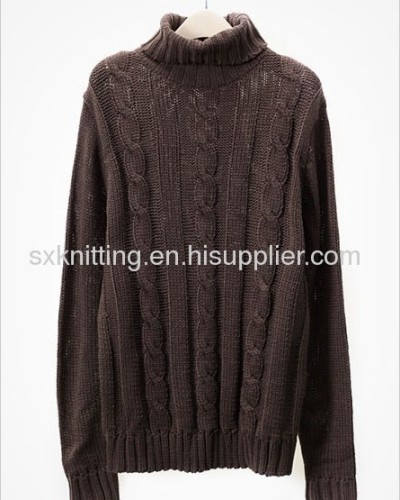 Mens turtleneck knit sweater