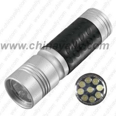 9 LED Aluminium Torch with Rubber Cover