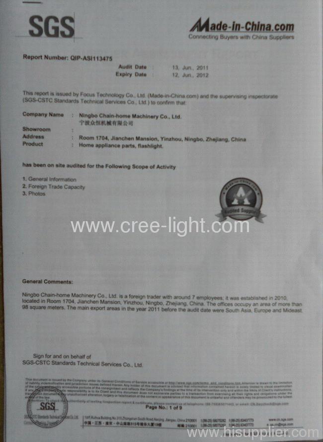 SGS Certificate of Ningbo Office