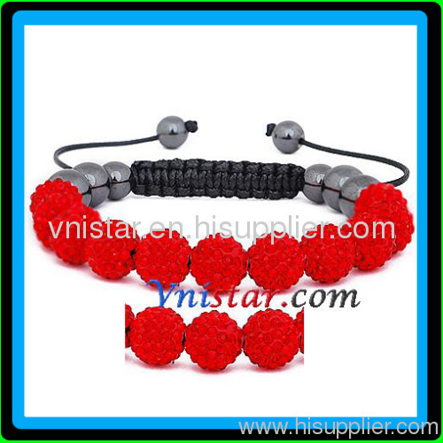 Disco ball shamballa bracelets 10mm crystal bracelet red wholesale