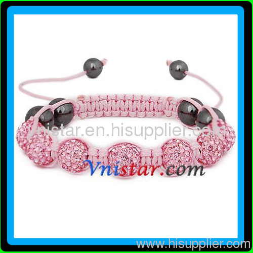 Pink crystal bracelets, shamballa bracelets for women wholesale
