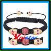 Vnistar child skull bracelet cheap with with rhinestone bead, Pure handmade