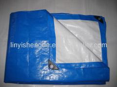 blue white poly tarpaulin