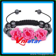 Flower bracelets cheap wholesale with hematite beads