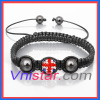 British flag rhinestone beads macrame bracelet SBB065-21