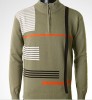 MENS ZIPPER jacquard Pullover cardigan