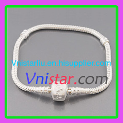 Sterling silver plated snake bracelet with LOVE clasp JB010