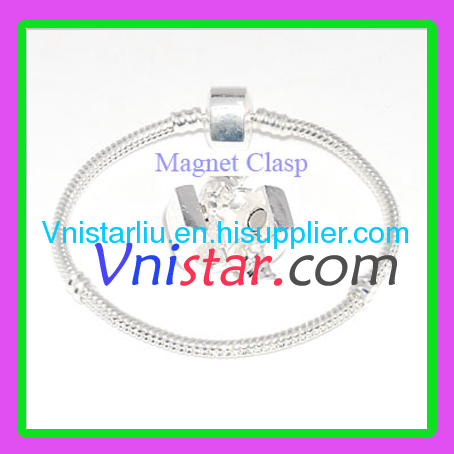 Sterling silver plated snake bracelet with magnet clasp JB007