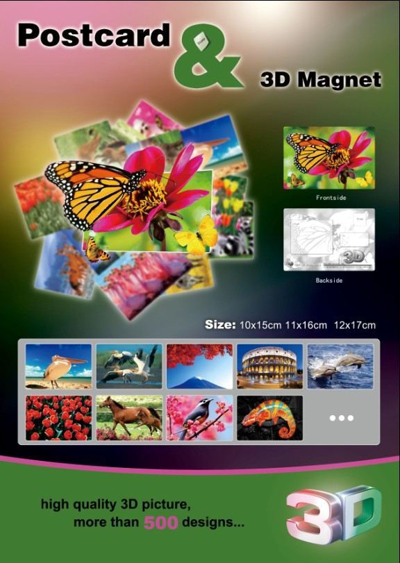 3d promotions (3d postcard and 3d magnet)