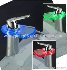 glass waterfall LED tap