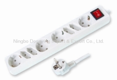 European Socket by four outlets with grounding
