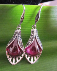 Marcasite silver earrings,925 Thai silver jewelry