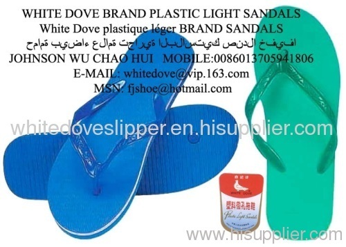 White dove pvc/pe flip flop beach slipper