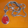 garnet and marcasite pendant necklace,925 Thai silver jewelry