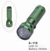 14 pieces aluminum flashlight,made od aluminum alloy, powered by 3*AAA batteries