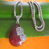 925 Thai silver with garnet pendant necklace,sterling silver jewelry