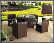 rattan table set