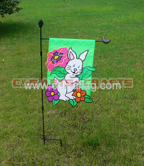 Spring rabbit garden flag