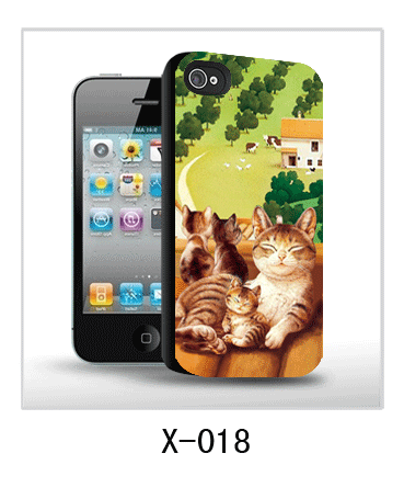 Cats picture iPhone 4 cover,pc case rubber coated,with 3d picture