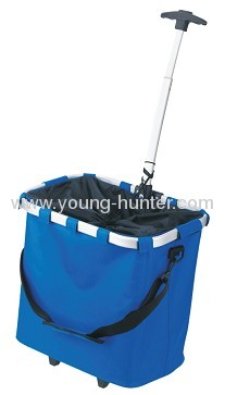 Blue Folding Shopping Cart