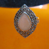 Thai silver marcasite ring with opal,925 Thai silver jewelry