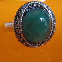 marcasite jewelry 925 silver ring,925 Thai silver agate ring,Thai silver jewelry