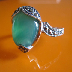 fashion design 925 silver agate ring,925 Thai silver jewelry