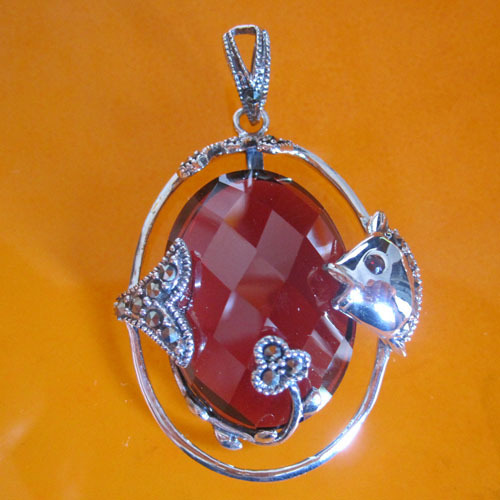 Thai silver marcasite pendant,925 Thai silver jewelry