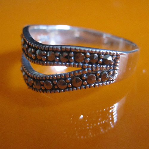 925 Thai silver ring,sterling Thai silver jewelry,marcasite ring