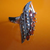 925 Thai silver Mosaic ruby fashion ring,925 Thai silver jewelry