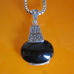 design 925 Thai silver pendant with black onyx,925 Thai silver jewelry
