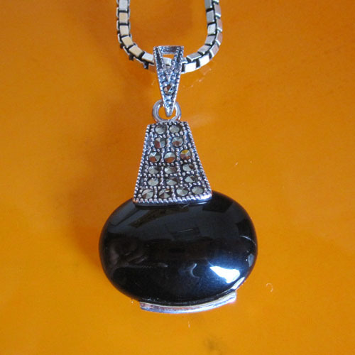 design 925 Thai silver pendant with black onyx,925 Thai silver jewelry