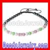 Fahion Shamballa AKA Style Pink & Green Czech Crystal Necklace Jewelry Wholesale