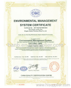 Environmental Management System Certificate ISO 14001:2004